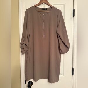 Apt 9 Taupe Tunic dress large khaki beige Anthropologie $79